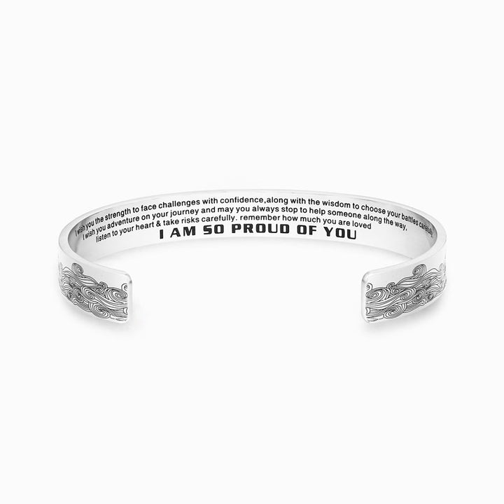 To My Granddaughter Cuff Bracelet "I Am So Proud Of You"