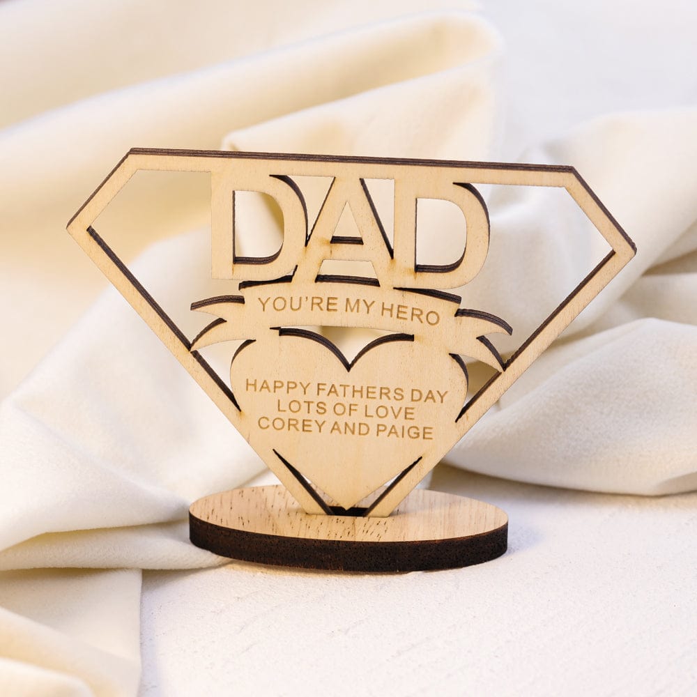 Dad is My Hero-Father's Day Gift Creative Removable Wooden Ornaments-Personalized Other Accessories MelodyNecklace
