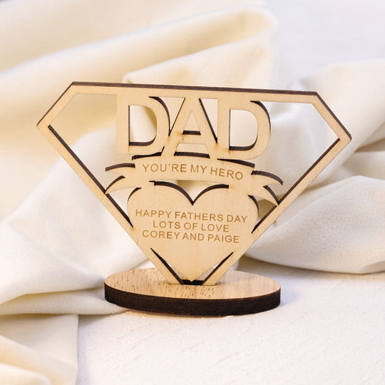 Dad is My Hero-Father's Day Gift Creative Removable Wooden Ornaments-Personalized Other Accessories MelodyNecklace