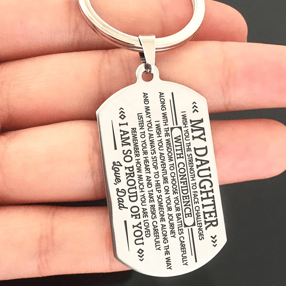 Dad To My Daughter- I Wish You the Strength To Face Challenges Keychain MelodyNecklace