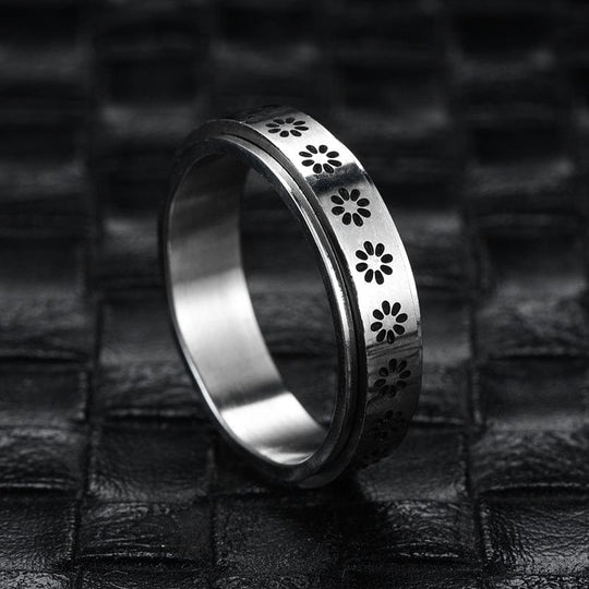 Daisy Flower Anti Anxiety Spinner Ring Ring MelodyNecklace