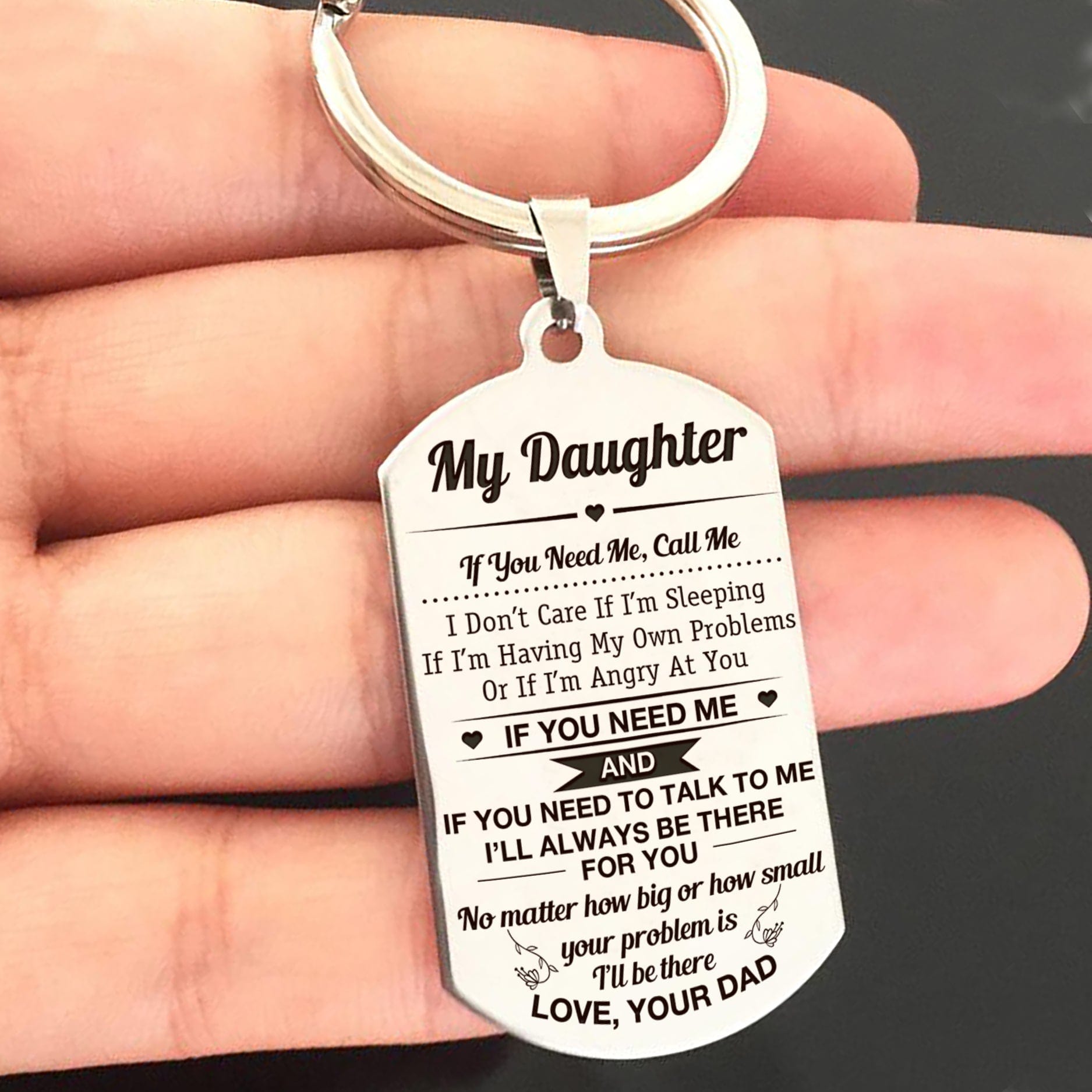 Daughter Dad-Always Be There-Keychain Keychain MelodyNecklace