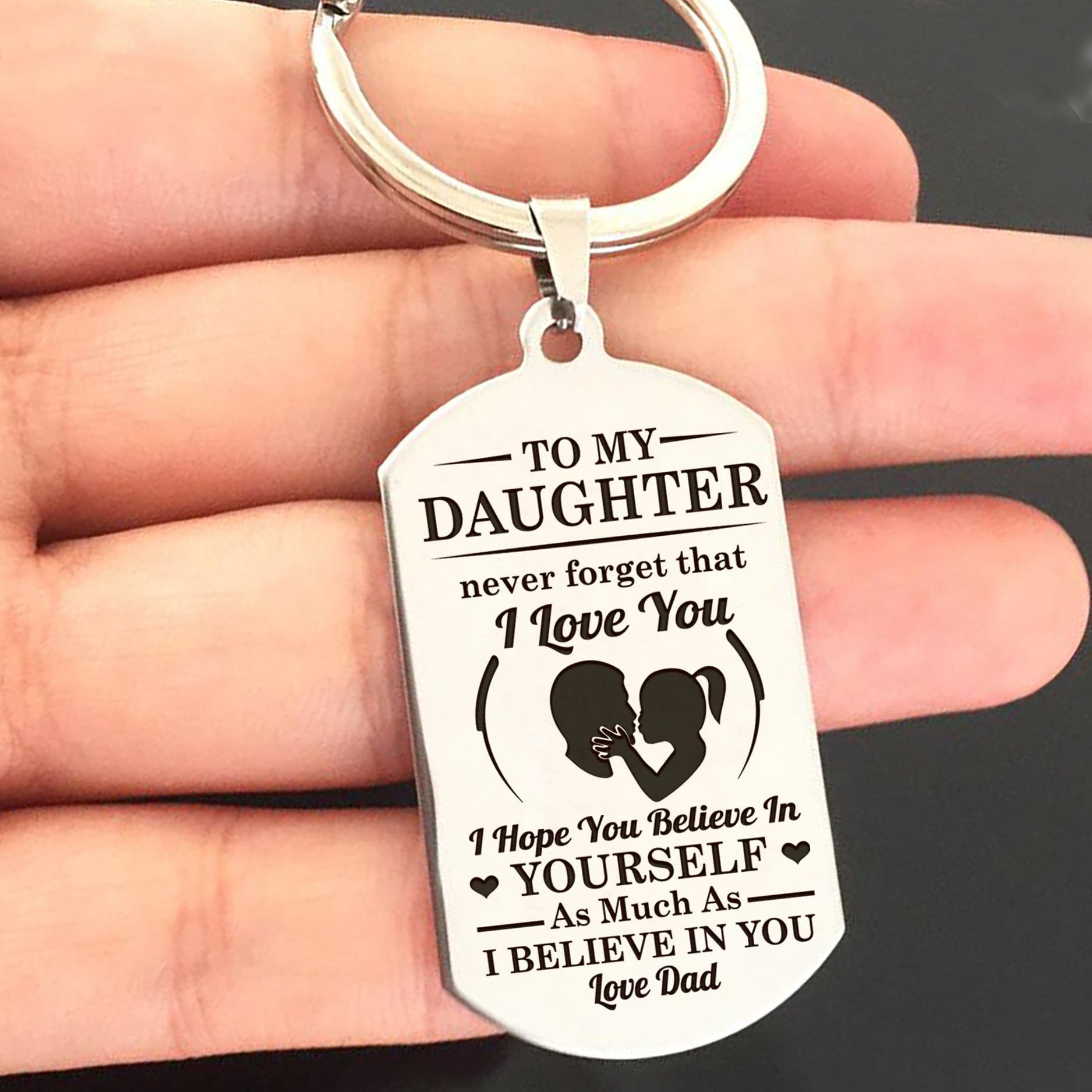 Daughter Dad-Believe-Keychain Keychain MelodyNecklace