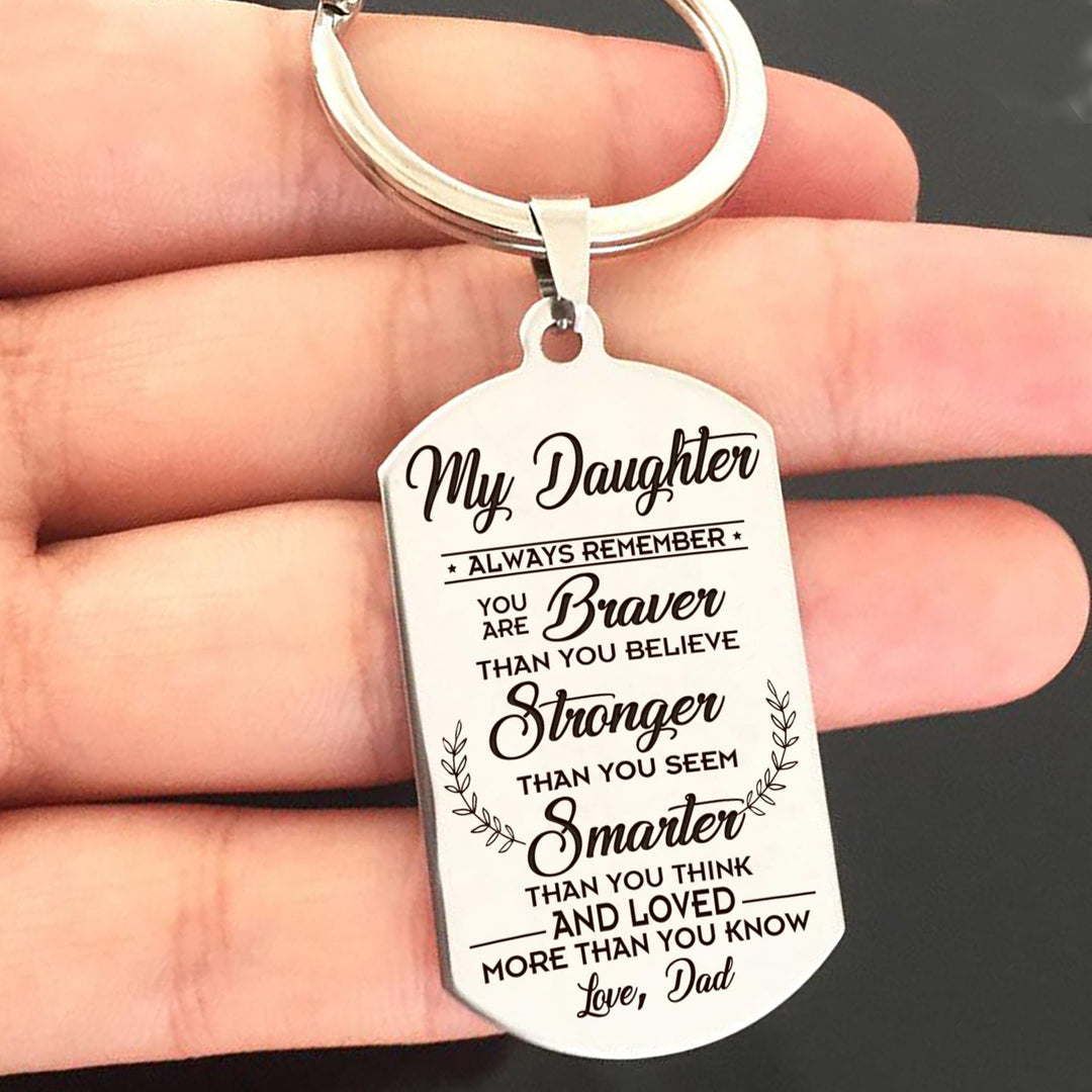 Daughter Dad-Braver-Keychain Keychain MelodyNecklace