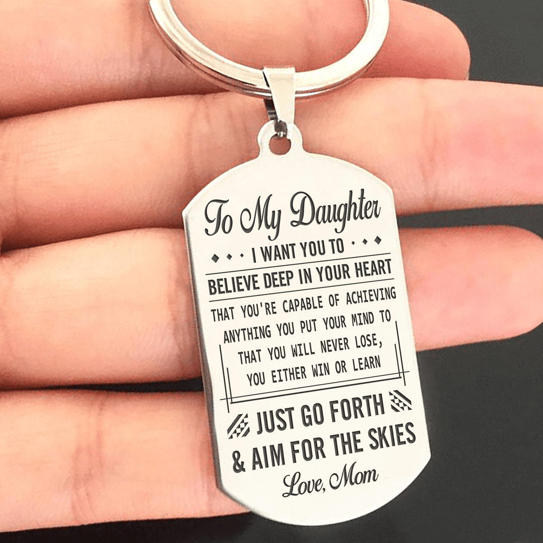 Daughter Mom-Never Lose Keychain Keychain MelodyNecklace