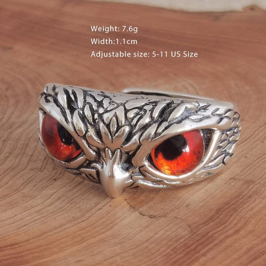 Demon Eye Owl Ring Open Adjustable Ring Ring MelodyNecklace