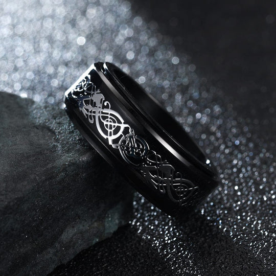 Domineering Dragon Pattern Turnable Ring Ring MelodyNecklace