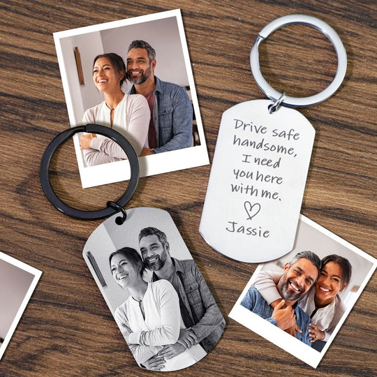 Drive safe handsome I need you here with me keychain Keychain MelodyNecklace