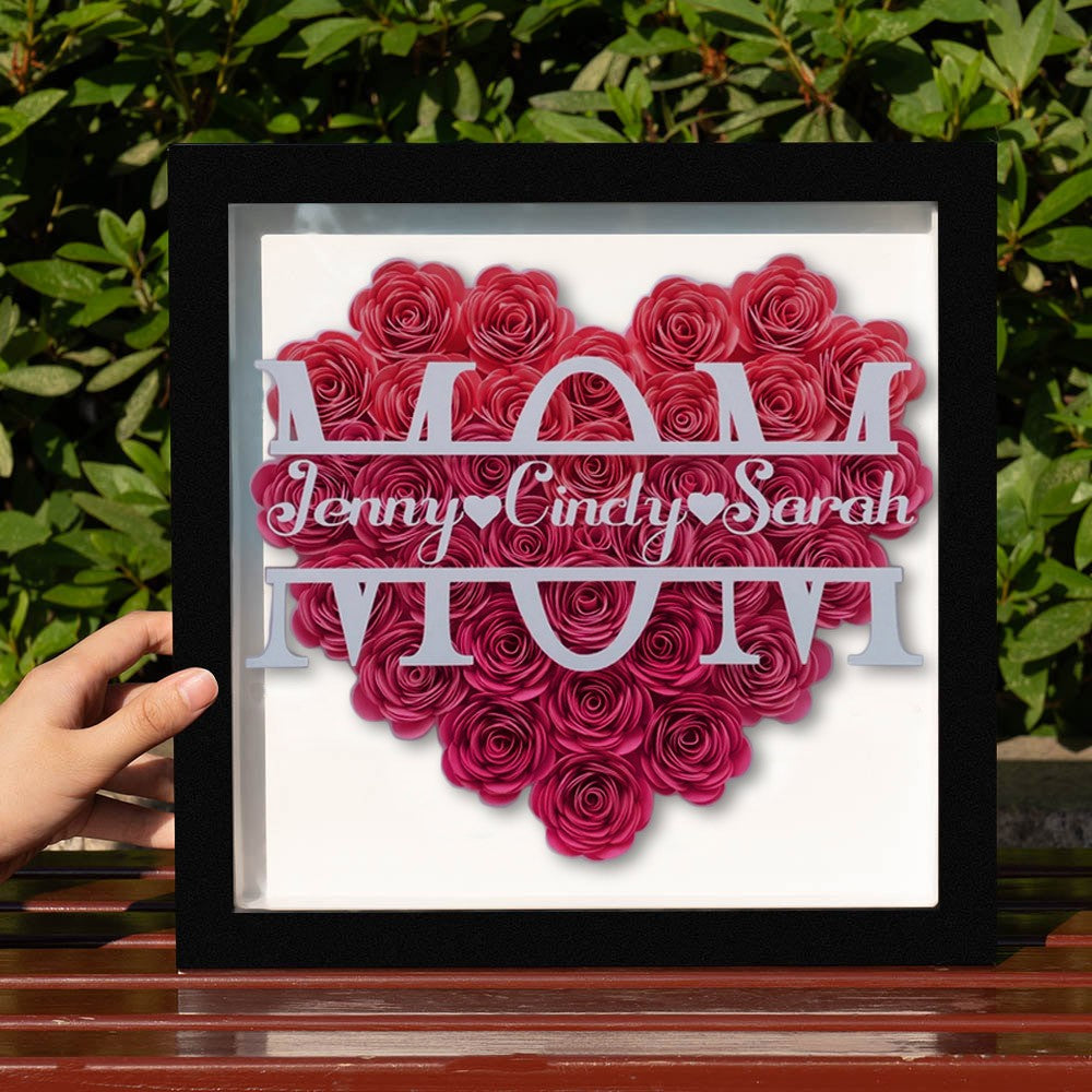Mother's Day Flower Gift Personalized Mom Flower Shadow Box