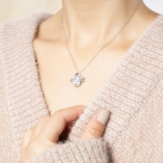 To My Dearest Granddaughter Love Knot Necklace "Always Keep Me in Your Heart"