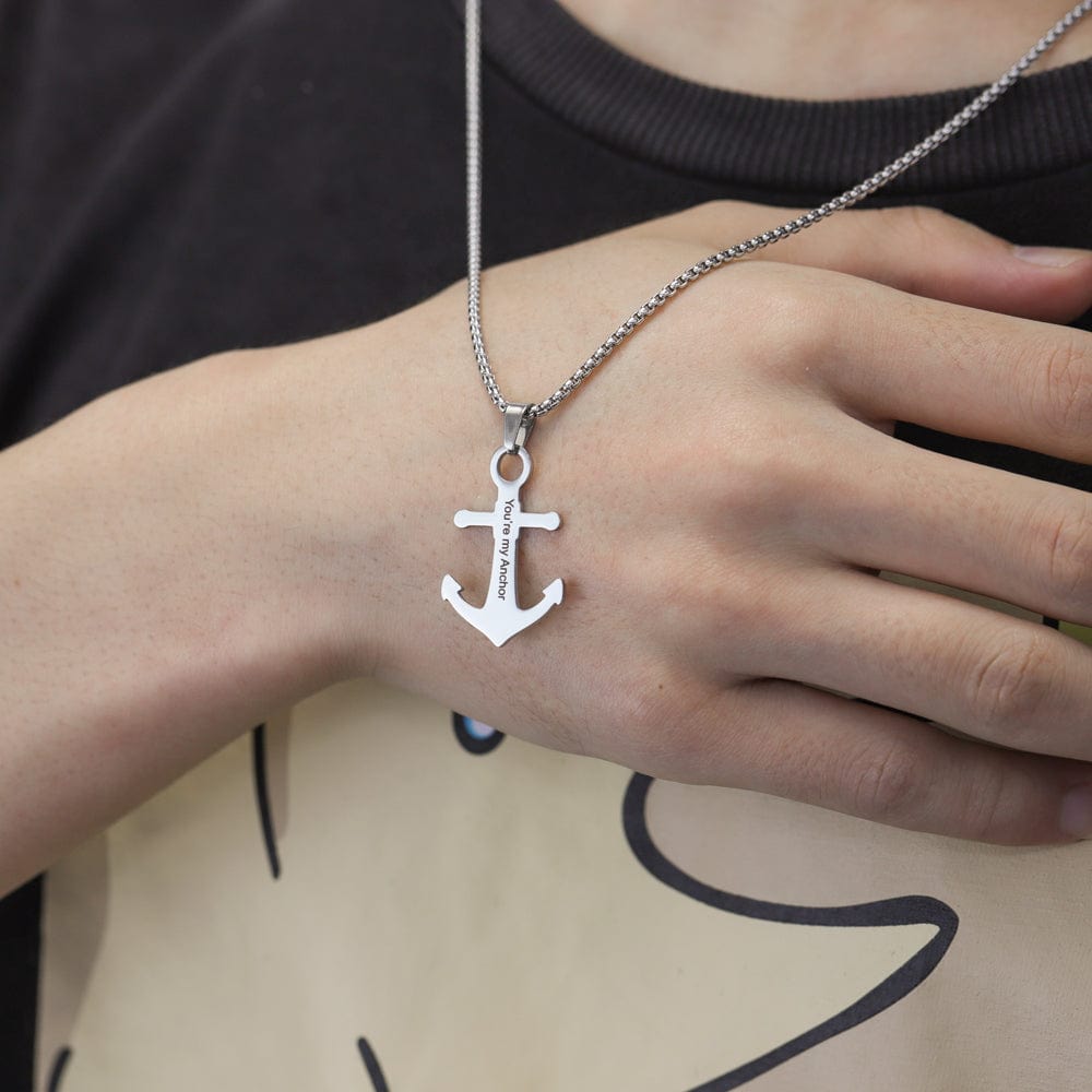 Father's Day Gift Personalized Boat Anchor Necklace Necklace for man MelodyNecklace