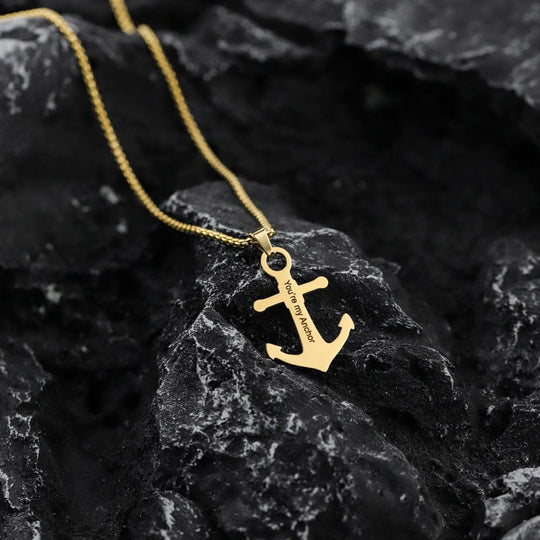 Father's Day Gift Personalized Boat Anchor Necklace Necklace for man MelodyNecklace