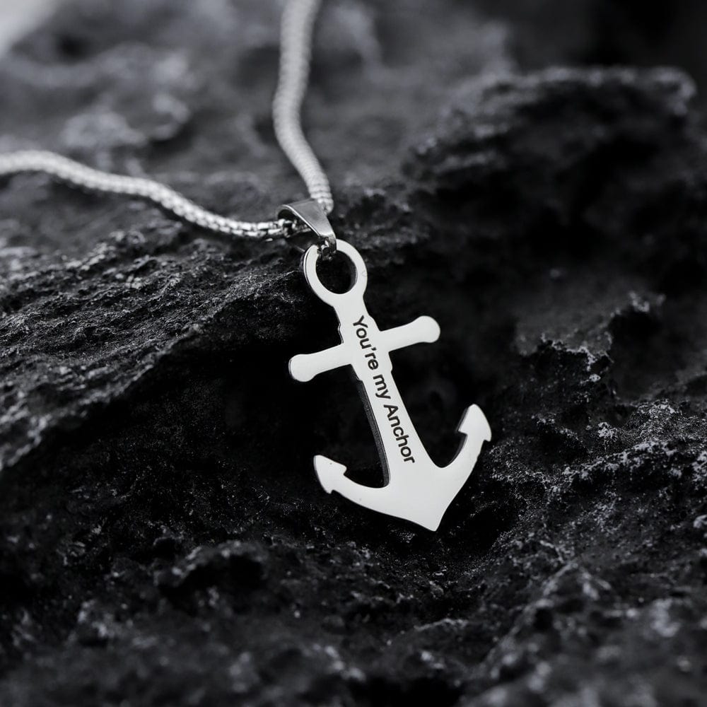 Father's Day Gift Personalized Boat Anchor Necklace Stainless Steel / Silver Necklace for man MelodyNecklace