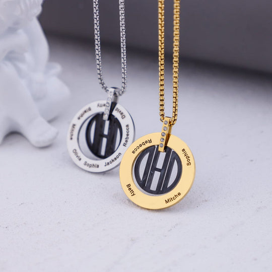 Father's Day Gift Personalized DAD Circle Necklace Necklace for man MelodyNecklace