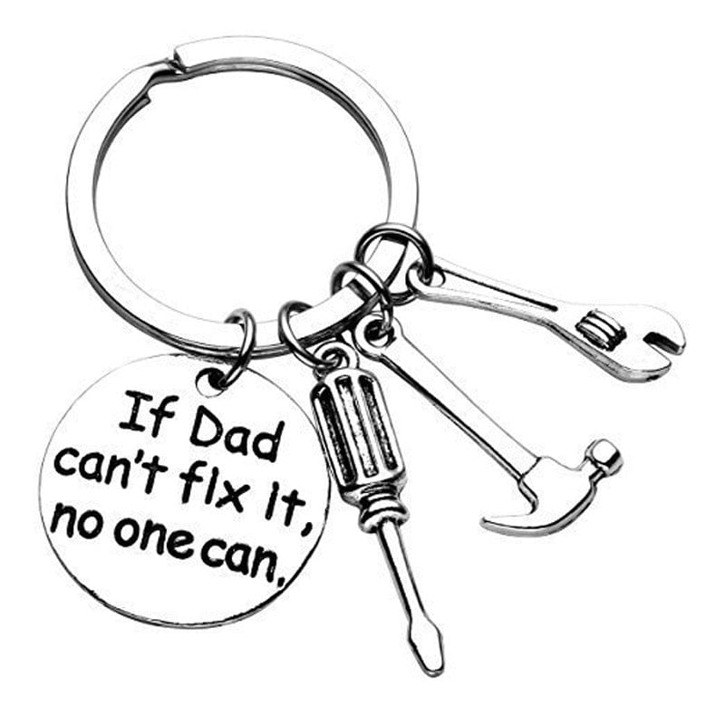 Father's Day Keychain "If Daddy Can't Fix It No One Can" Dad Keychain MelodyNecklace