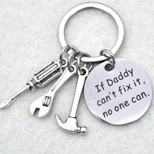 Father's Day Keychain "If Daddy Can't Fix It No One Can" Daddy Keychain MelodyNecklace