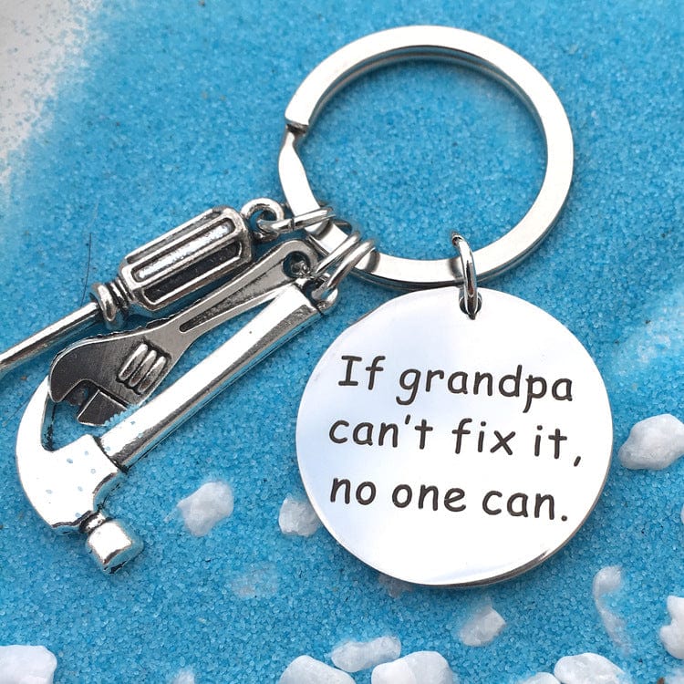 Father's Day Keychain "If Daddy Can't Fix It No One Can" Grandpa Keychain MelodyNecklace