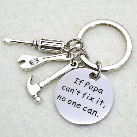 Father's Day Keychain "If Daddy Can't Fix It No One Can" Papa Keychain MelodyNecklace