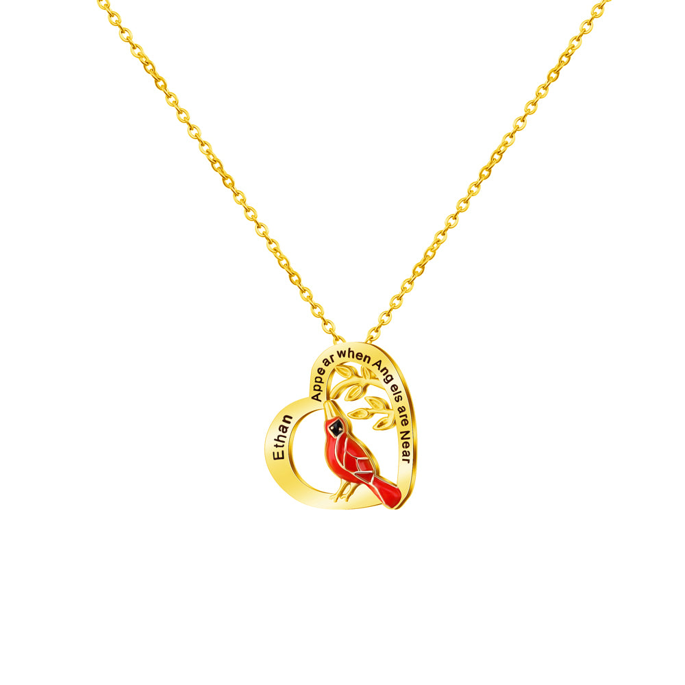Appear When Angels Near Personalized Memorail Neckalce Cardinal Necklace