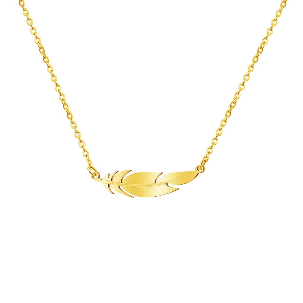 Feather Necklace Gold Myron Necklace MelodyNecklace