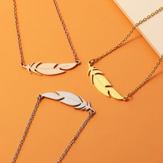 Feather Necklace Myron Necklace MelodyNecklace