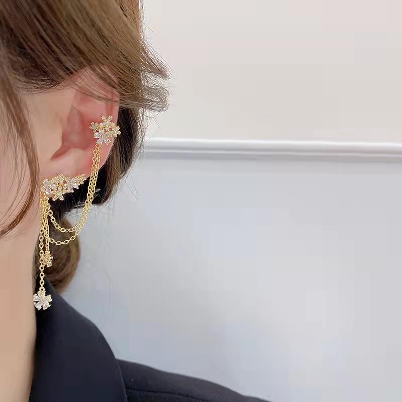Flower Ear Cuff Earring Stud Earring MelodyNecklace
