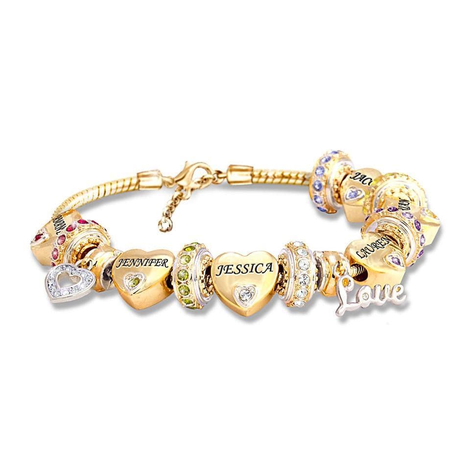 Forever In A Mother's Heart Personalized Birthstone Bracelet Gold Bracelet For Woman MelodyNecklace