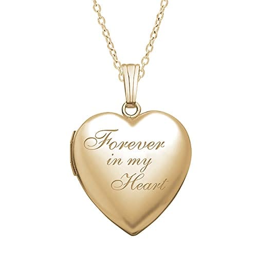 "Forever in My Heart" Locket Necklace That Holds Pictures Yellow Gold Filled Myron Necklace Visit the PicturesOnGold.com Store