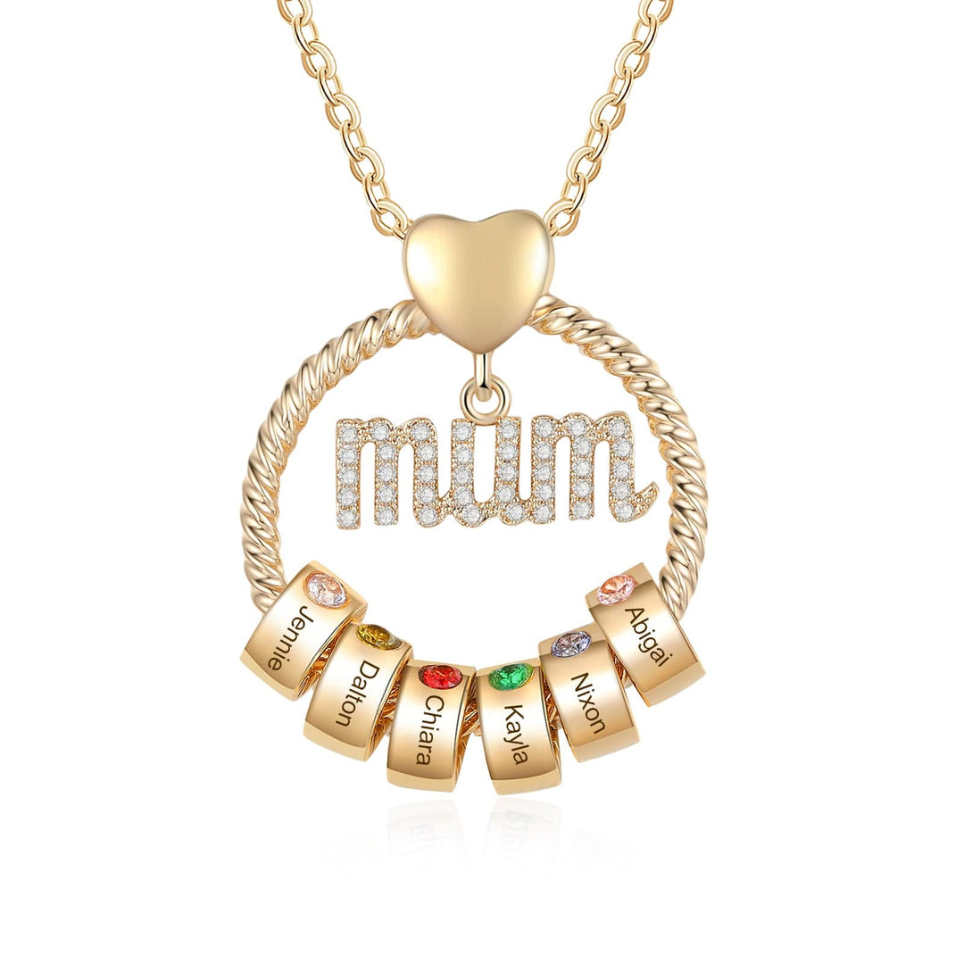 Gift for Mum Necklace Personalized Birthstones Family Necklace Mother's Day Gift 18K Gold Plated Mom Necklace MelodyNecklace