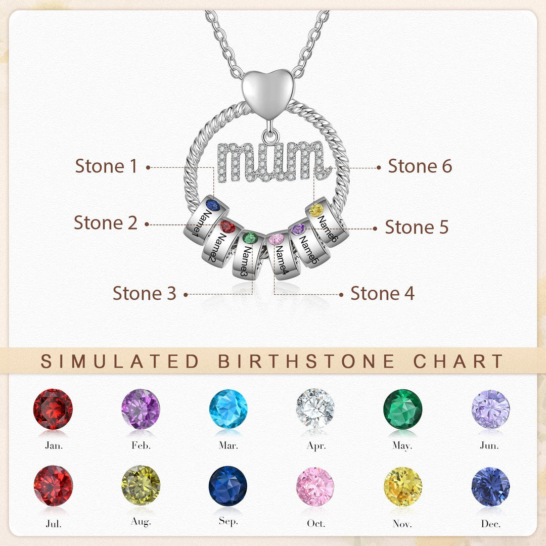 Gift for Mum Necklace Personalized Birthstones Family Necklace Mother's Day Gift Mom Necklace MelodyNecklace