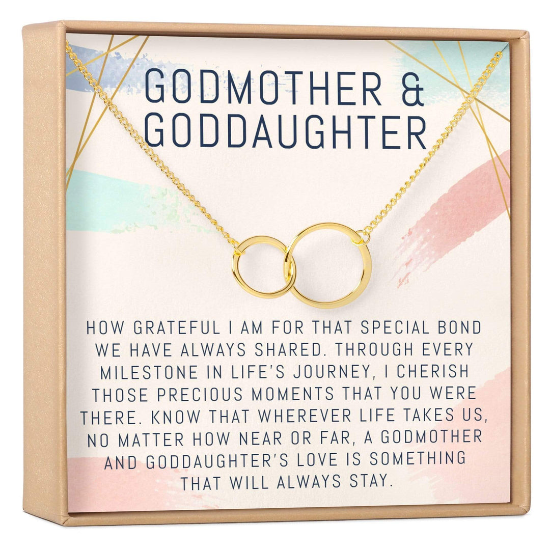 Godmother-Goddaughter Necklace Multiple Styles Jewelry 2 Interlocking Circles (1) / Gold God Necklace MelodyNecklace