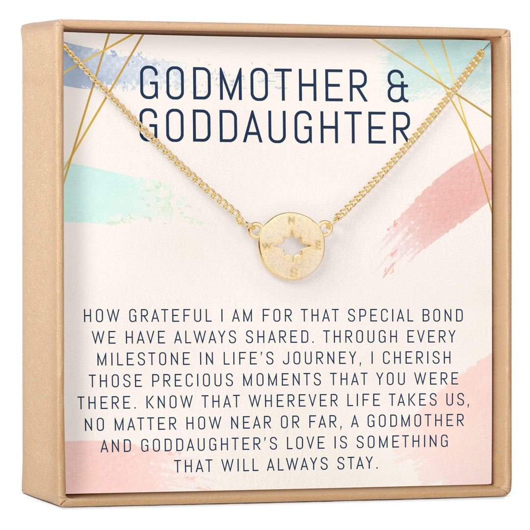 Godmother-Goddaughter Necklace Multiple Styles Jewelry Compass / Gold God Necklace MelodyNecklace