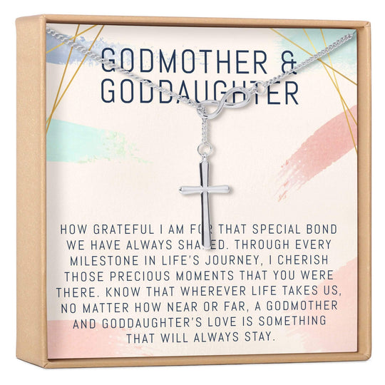 Godmother-Goddaughter Necklace Multiple Styles Jewelry Infinity Cross / Silver God Necklace MelodyNecklace