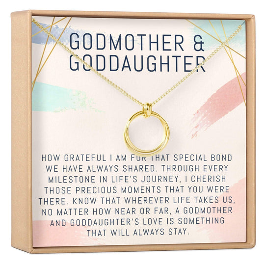 Godmother-Goddaughter Necklace Multiple Styles Jewelry Stacked Circles / Gold God Necklace MelodyNecklace