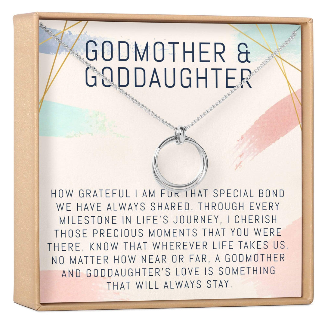 Godmother-Goddaughter Necklace Multiple Styles Jewelry Stacked Circles / Silver God Necklace MelodyNecklace