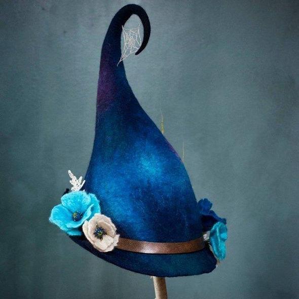 Halloween Party Felt Witch Hats BLUE Other Accessories Honeyjewelry