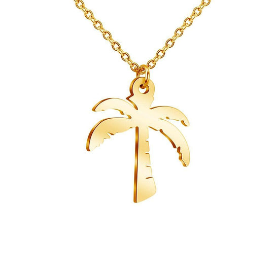 Handmade Beach Series Necklace Coconut Tree / Gold Myron Necklace MelodyNecklace