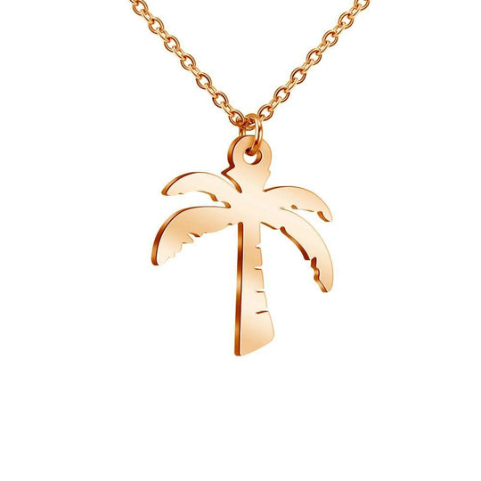 Handmade Beach Series Necklace Coconut Tree / Rose Gold Myron Necklace MelodyNecklace