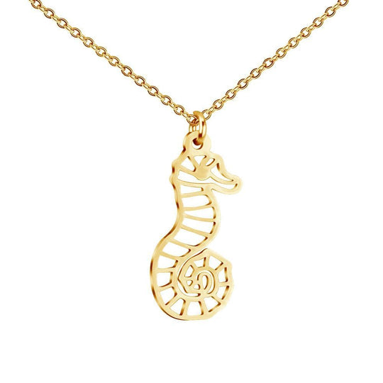 Handmade Beach Series Necklace Seahorses / Gold Myron Necklace MelodyNecklace