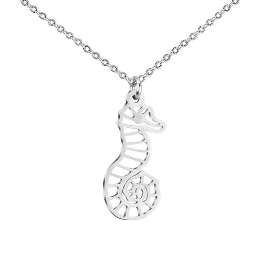 Handmade Beach Series Necklace Seahorses / Silver Myron Necklace MelodyNecklace