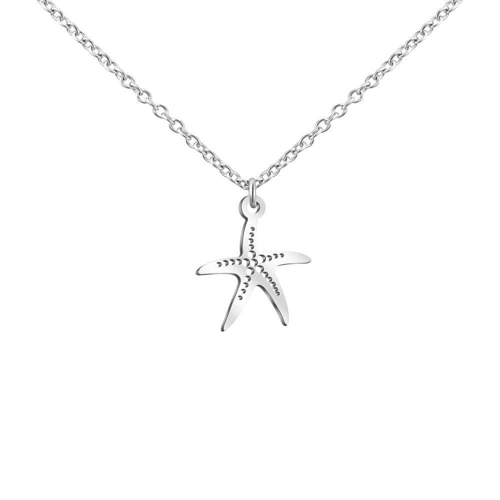 Handmade Beach Series Necklace Starfish / Silver Myron Necklace MelodyNecklace