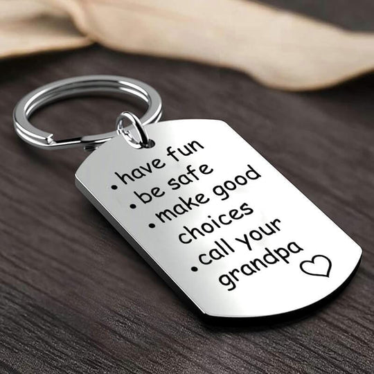 Have Fun Be Safe Make Good Choices Call Your Mom/Dad/Grandma/Grandpa Keychain Keychain MelodyNecklace