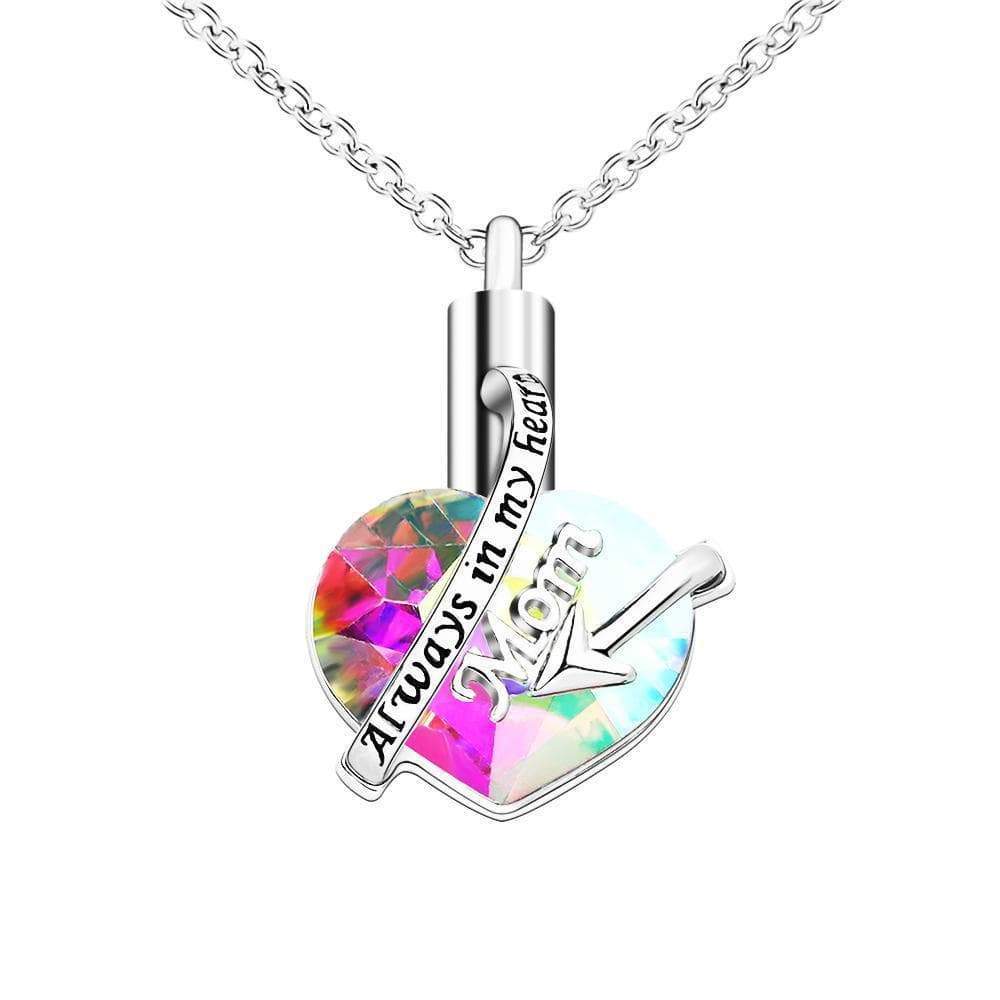 Heart Cremation Urn Pendant Necklace for Ashes Urn Jewelry Memorial Gift Necklace Arrowhead (MOM)-Multicolor Myron Necklace MelodyNecklace