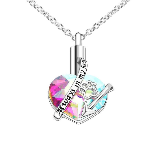Heart Cremation Urn Pendant Necklace for Ashes Urn Jewelry Memorial Gift Necklace Arrowhead (PET)-Multicolor Myron Necklace MelodyNecklace