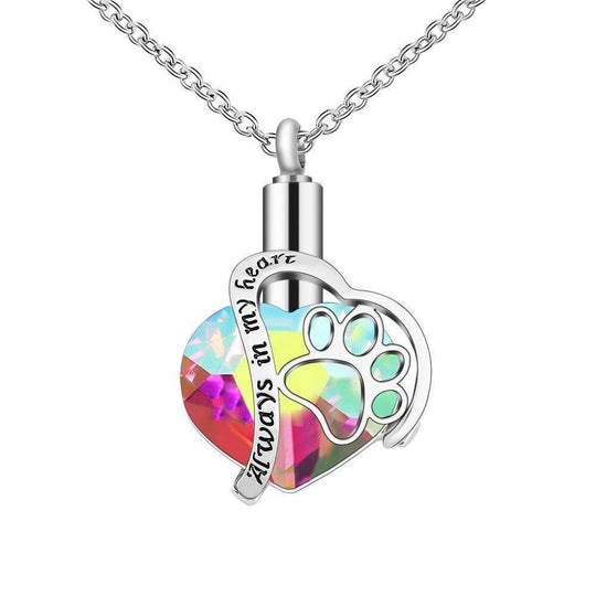 Heart Cremation Urn Pendant Necklace for Ashes Urn Jewelry Memorial Gift Necklace Heart (PET)-Multicolor Myron Necklace MelodyNecklace
