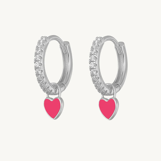 Heart Drop Earrings Silver / Rose Earrings MelodyNecklace