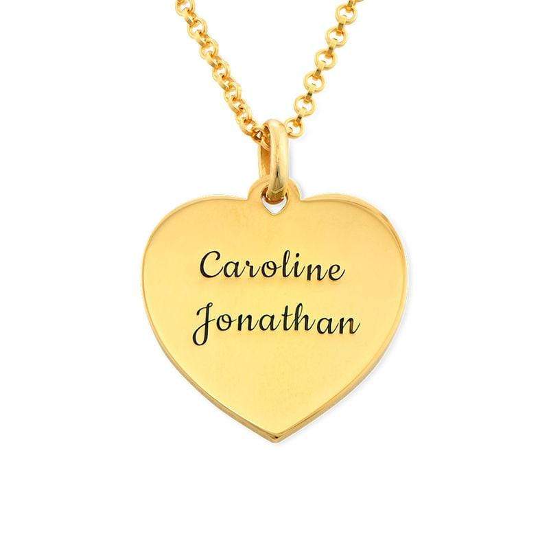 Heart Necklace With Ppersonalized Engravings Gold Mom Necklace MelodyNecklace