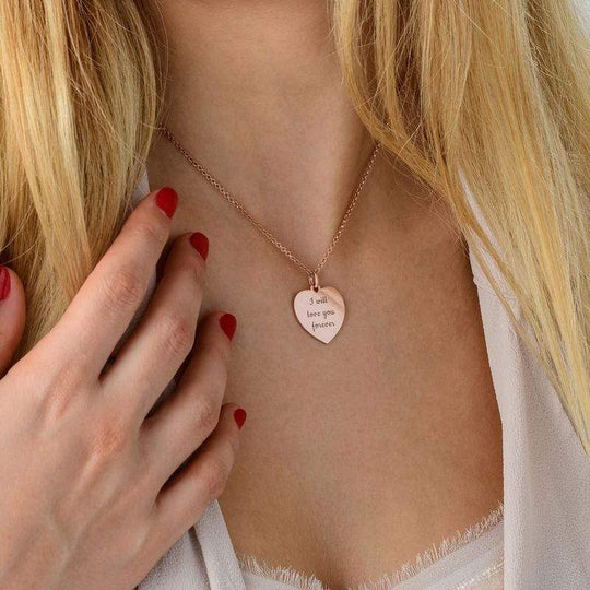 Heart Necklace With Ppersonalized Engravings Mom Necklace MelodyNecklace