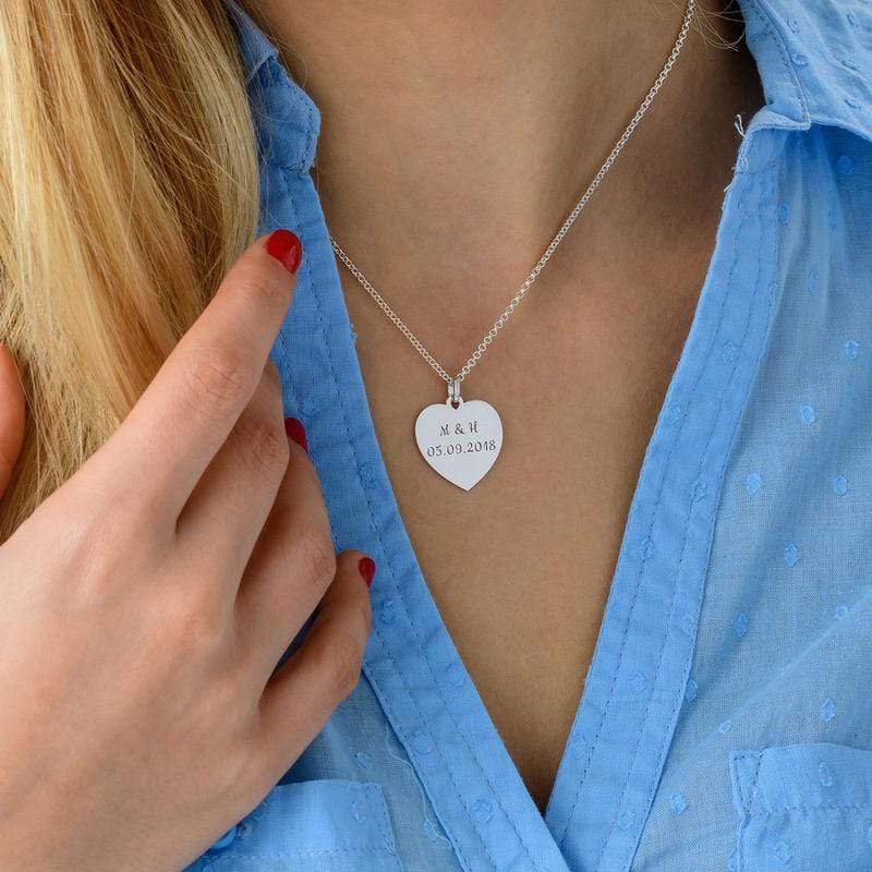 Heart Necklace With Ppersonalized Engravings Mom Necklace MelodyNecklace