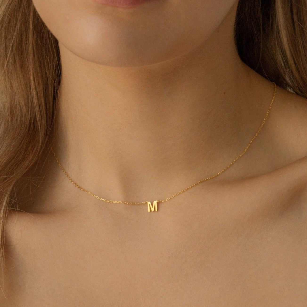 Buy Alice Initial Necklace - Gold Letter M Necklace - Simple and Elegant Design - Perfect for Daily Wear - Shop Best-Selling Jewelry at CaitlynMinimalist.com